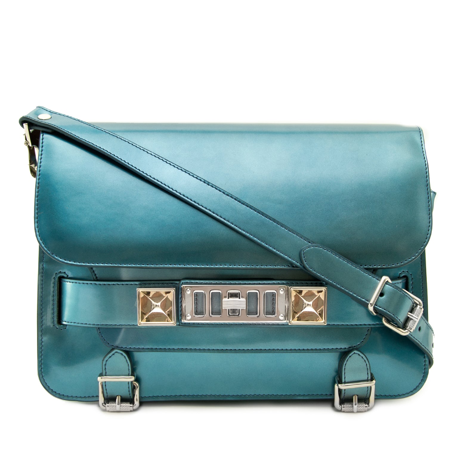 Looking for a Proenza Shouler Metallic Blue PS11 Classic Bag?