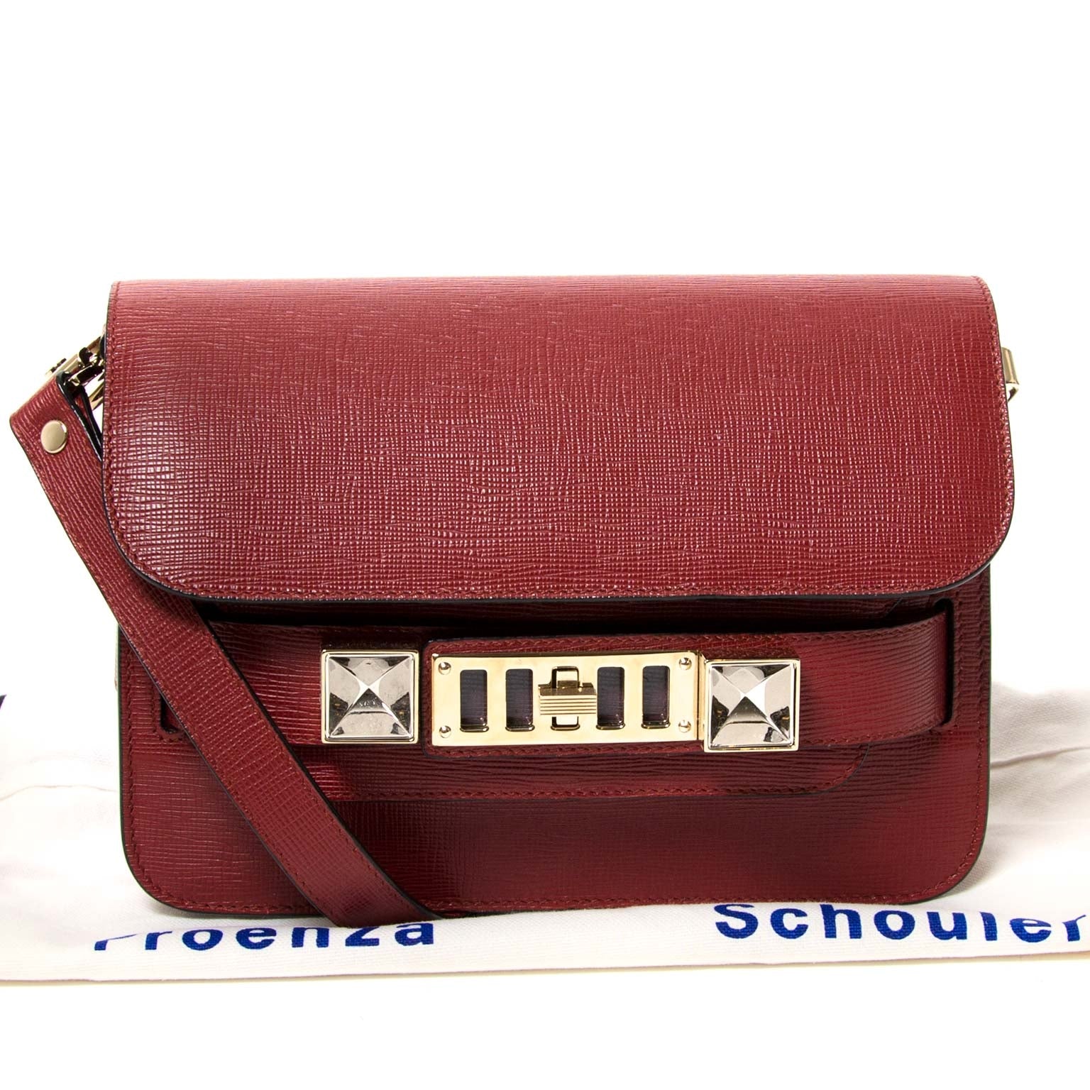 proenza schouler ps11 mini classic red plum bag now for sale at labellov vintage fashion webshop belgium