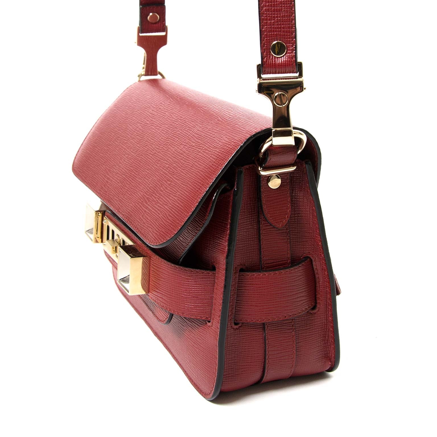 proenza schouler ps11 mini classic red plum bag now for sale at labellov vintage fashion webshop belgium