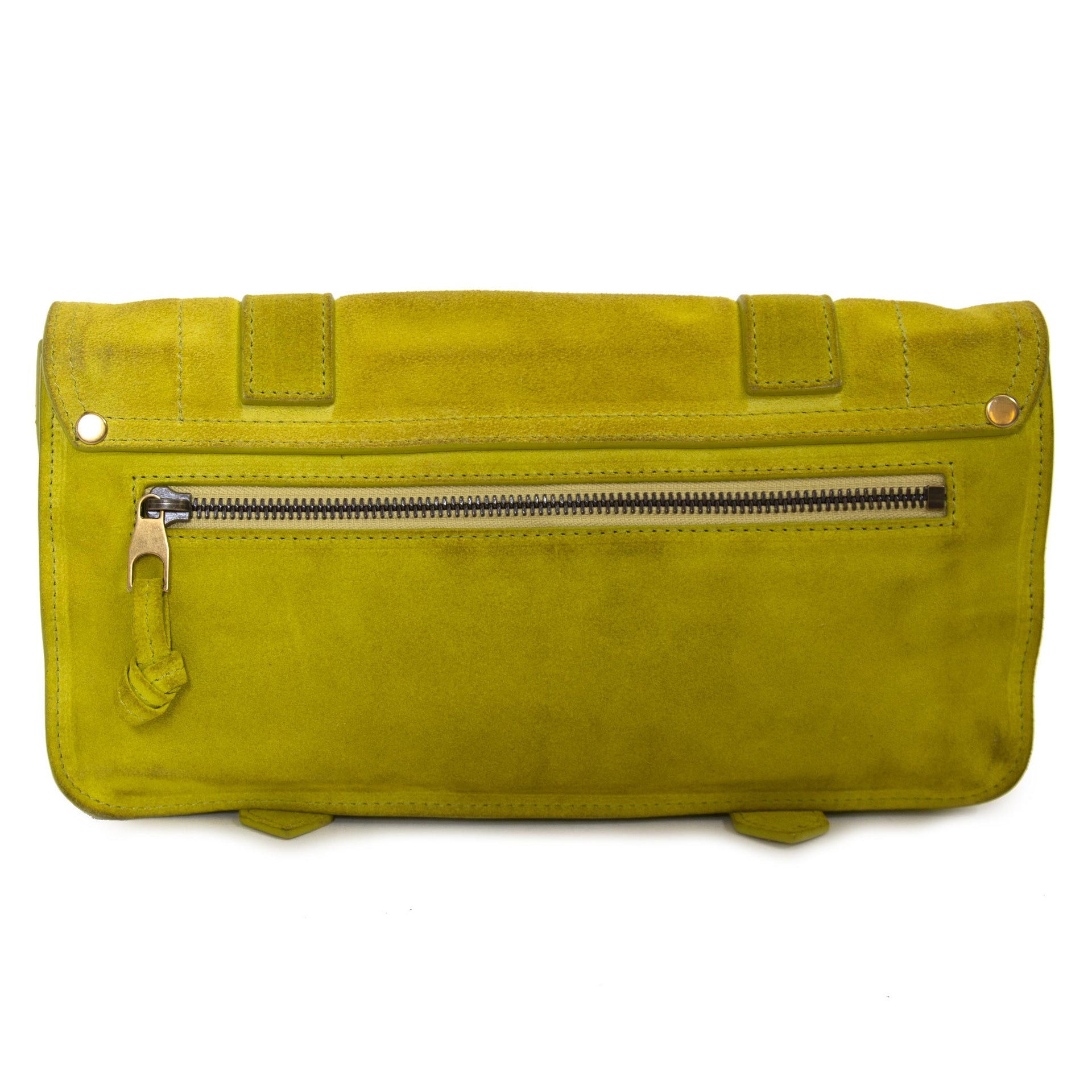 Proenza Schouler PS1 Suede Lime Green Clutch