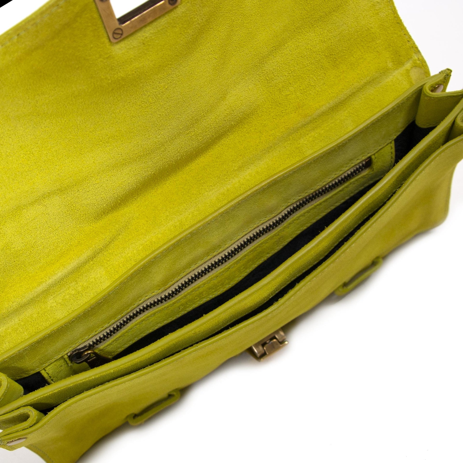 Proenza Schouler PS1 Suede Lime Green Clutch