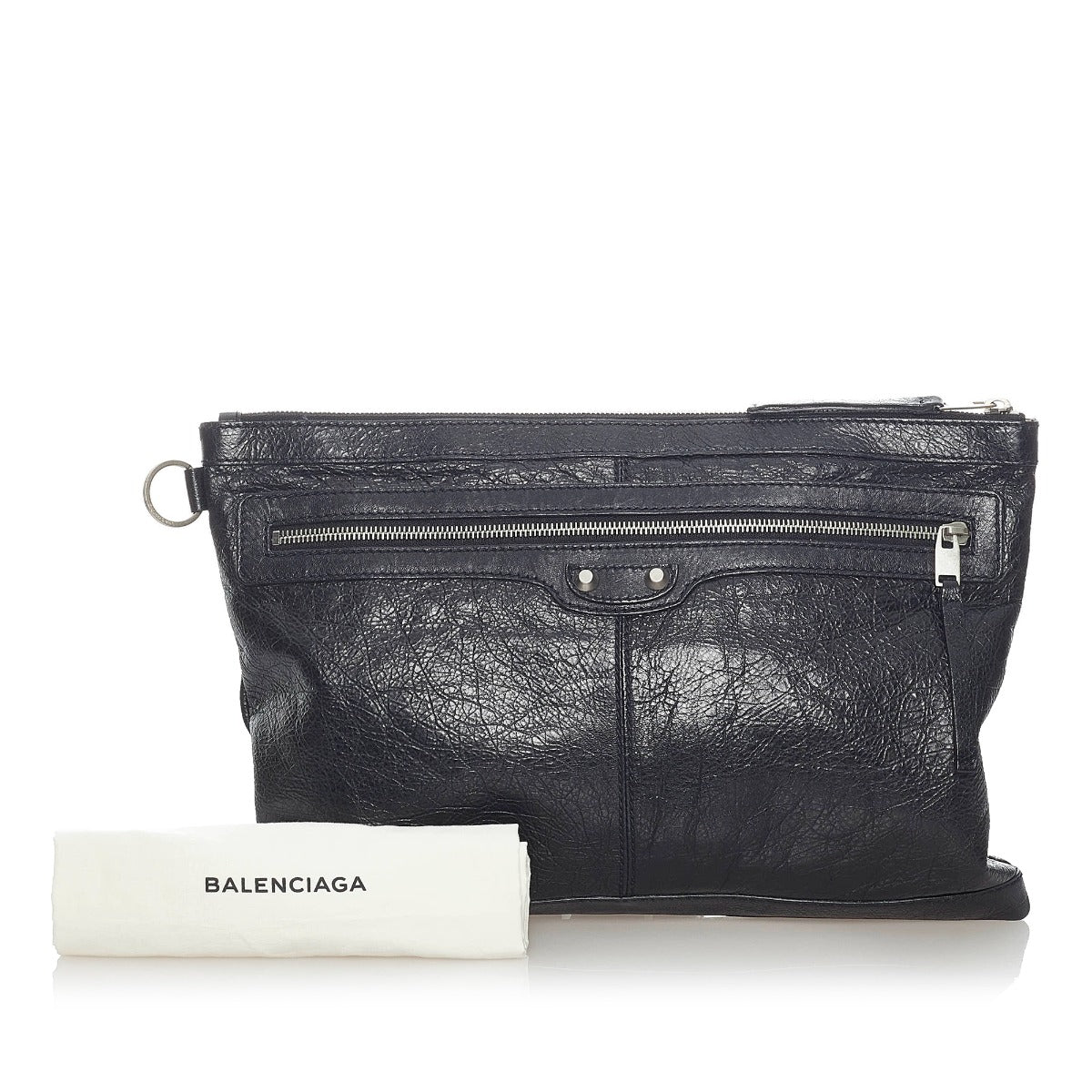 Balenciaga Black Arena Large Clip Clutch Bag