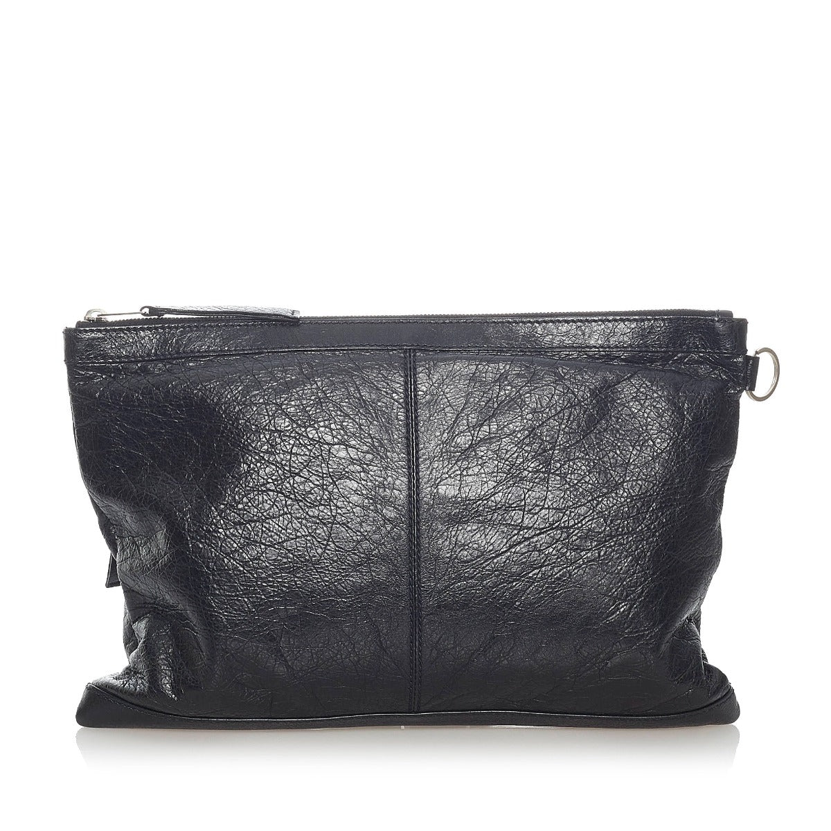 Balenciaga Black Arena Large Clip Clutch Bag