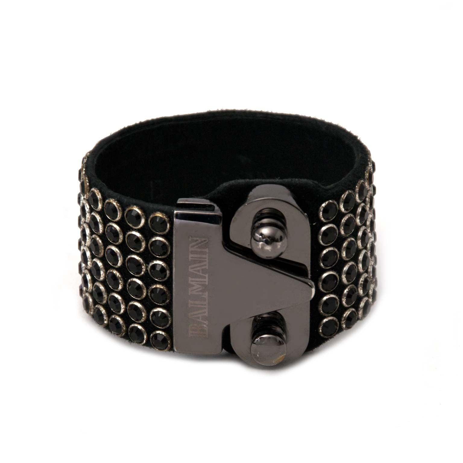 secondhand black leather bracelet for sale at labellov