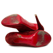 buy Christian Louboutin Dark Red Ankle Boots - Size 36 for a good price at labellov
