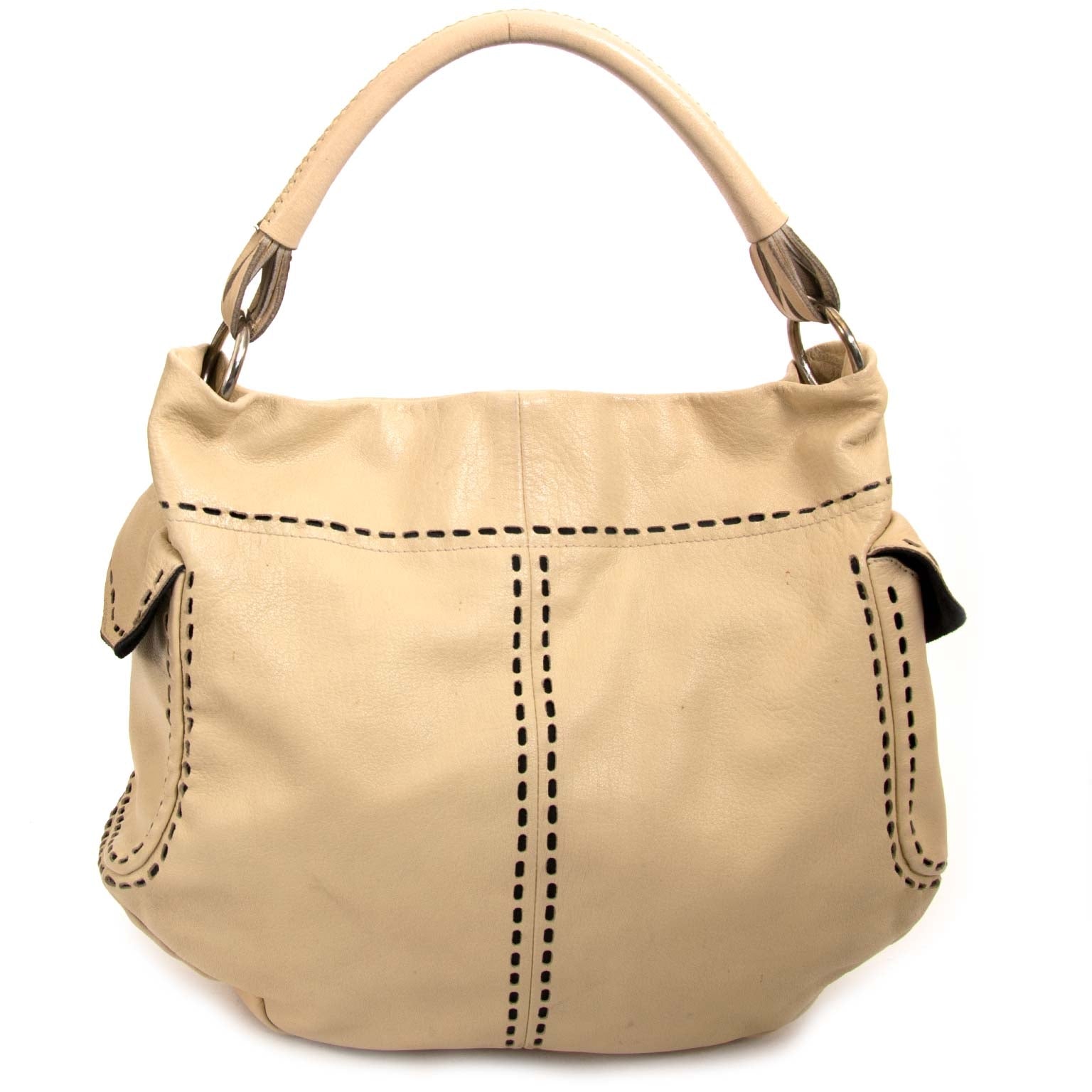 prada beige leather shoulder bag now for sale at labellov vintage fashion webshop belgium