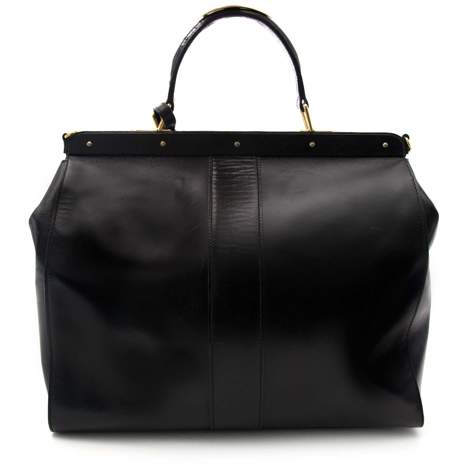 koop online tegen de beste prijs Ralph Lauren Sac Malette Black Boxcalf Bag