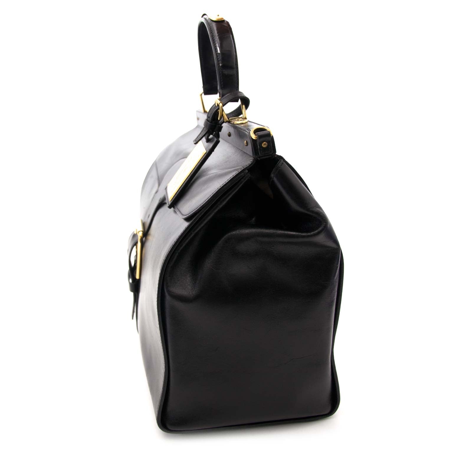 koop online tegen de beste prijs Ralph Lauren Sac Malette Black Boxcalf Bag