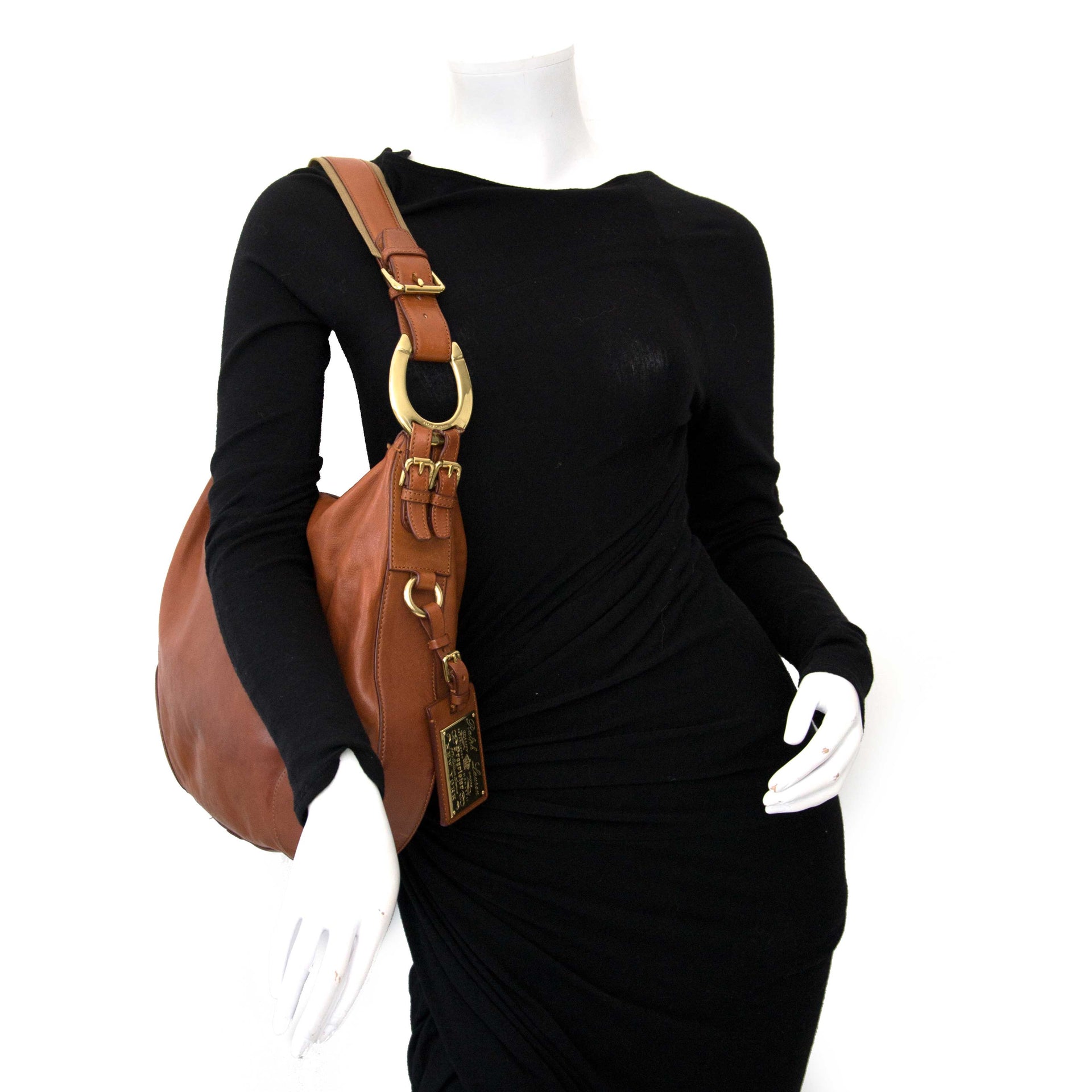 shop safe online your Ralph Lauren Brown Leather Hobo Bag