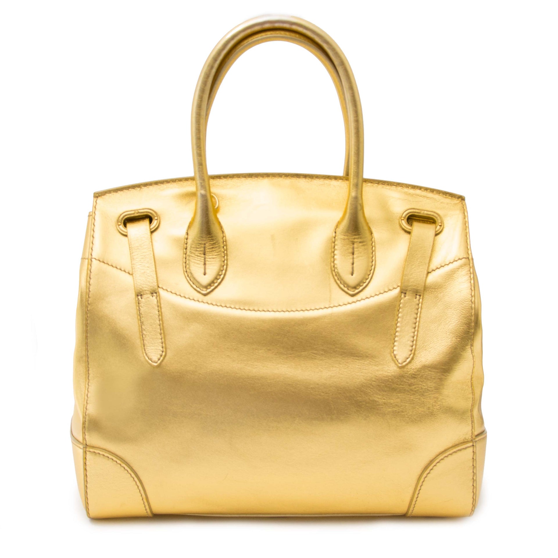 Koop uw authentieke Ralph Lauren Gold Leather Ricky Bag aan de beste prijs bij labellov