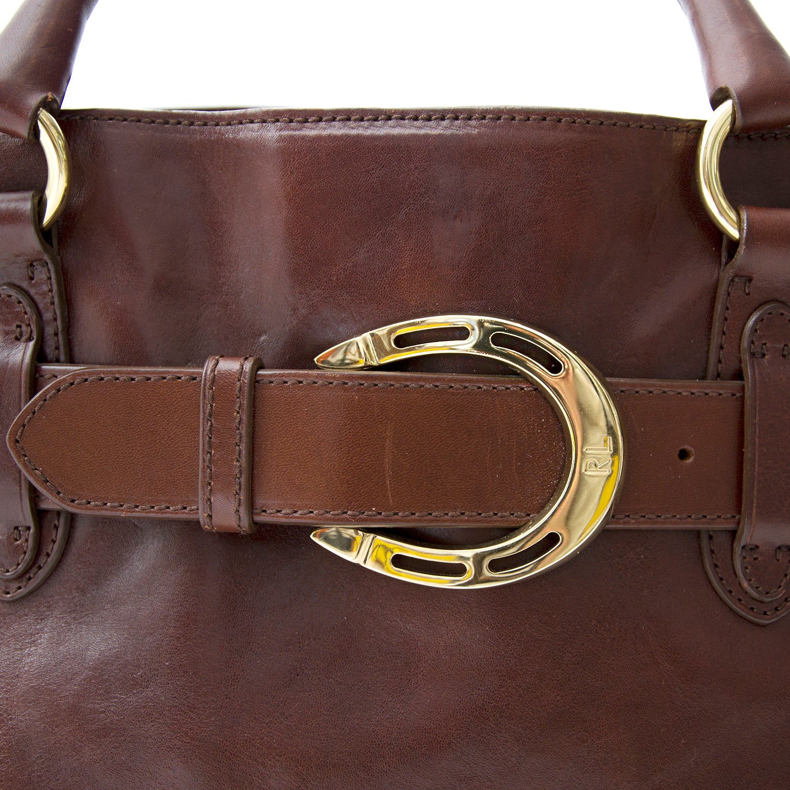 koop veilig online 100% authentieke tweedehands merktassen Ralph Lauren Burgundy Handbag