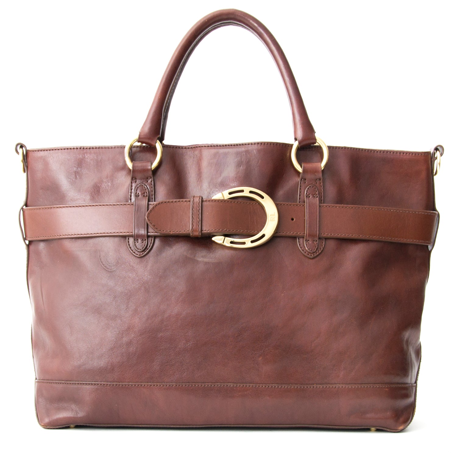 koop veilig online 100% authentieke tweedehands merktassen Ralph Lauren Burgundy Handbag