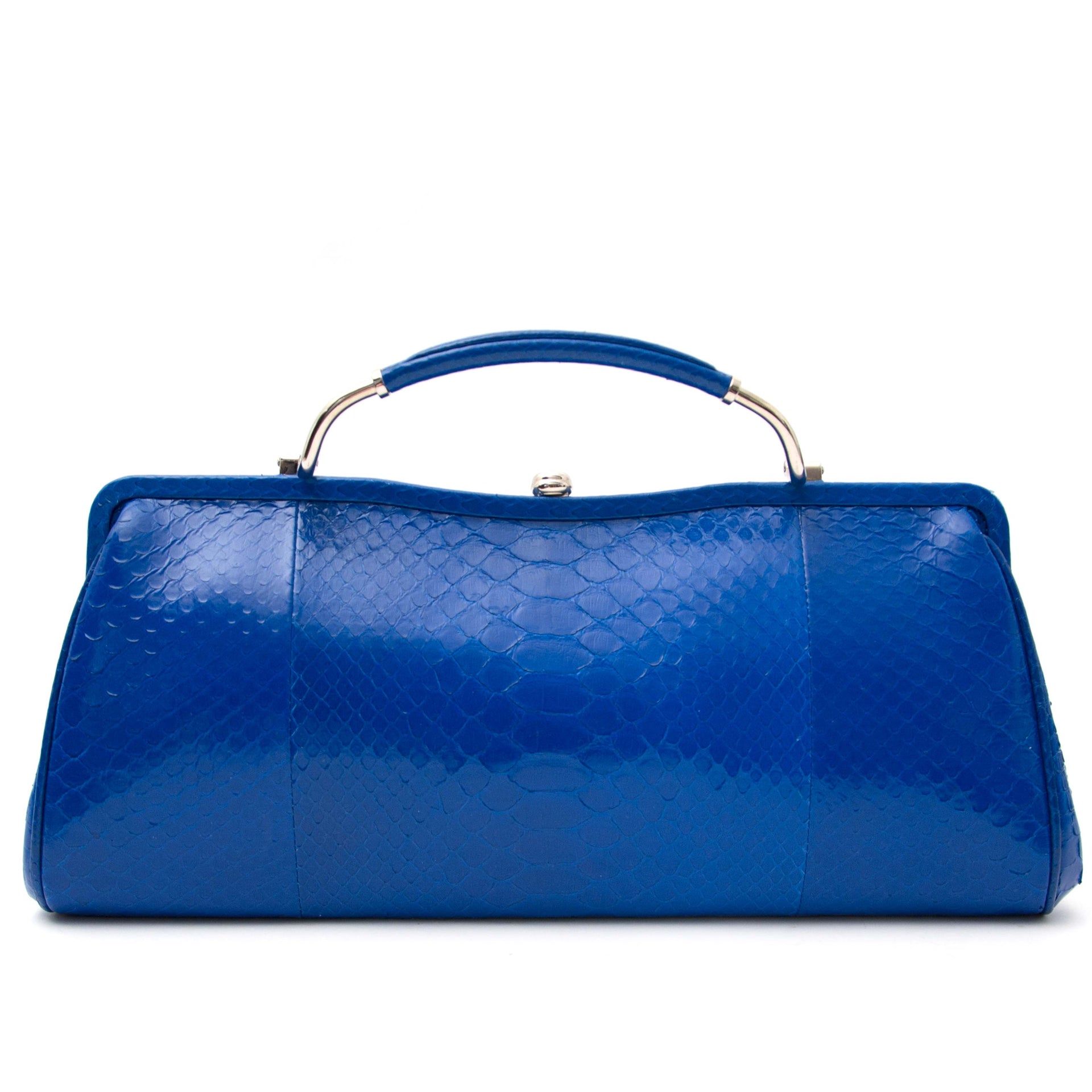 looking for a as new Ralph Lauren Electric Blue Python Clutch best price