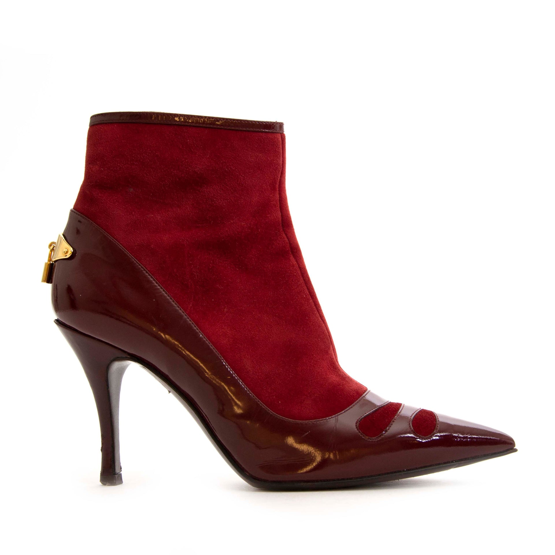 Louis Vuitton Burgundy Ankle Boots - Size 36,5