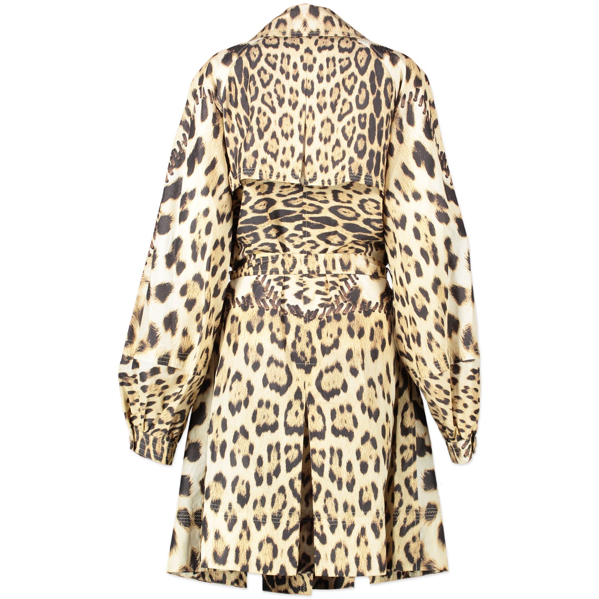 Roberto Cavalli Leopard Trench - size IT48 for sale online at Labellov secondhand