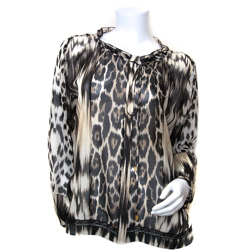 roberto cavalli leopard silk blouse now for sale at labellov vintage fashion webshop belgium