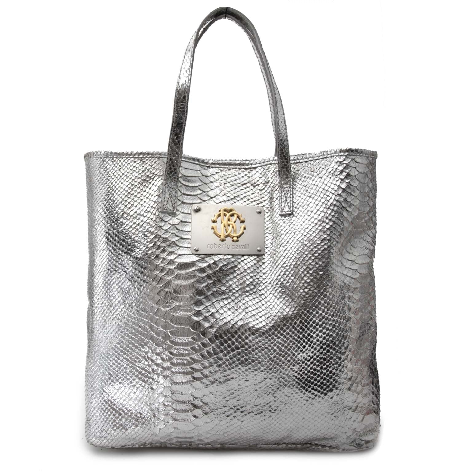 Roberto Cavalli Silver Python Bag Buy authentic designer Roberto Cavalli secondhand bags at Labellov at the best price. Safe and secure shopping. Koop tweedehands authentieke Roberto Cavalli tassen bij designer webwinkel labellov.