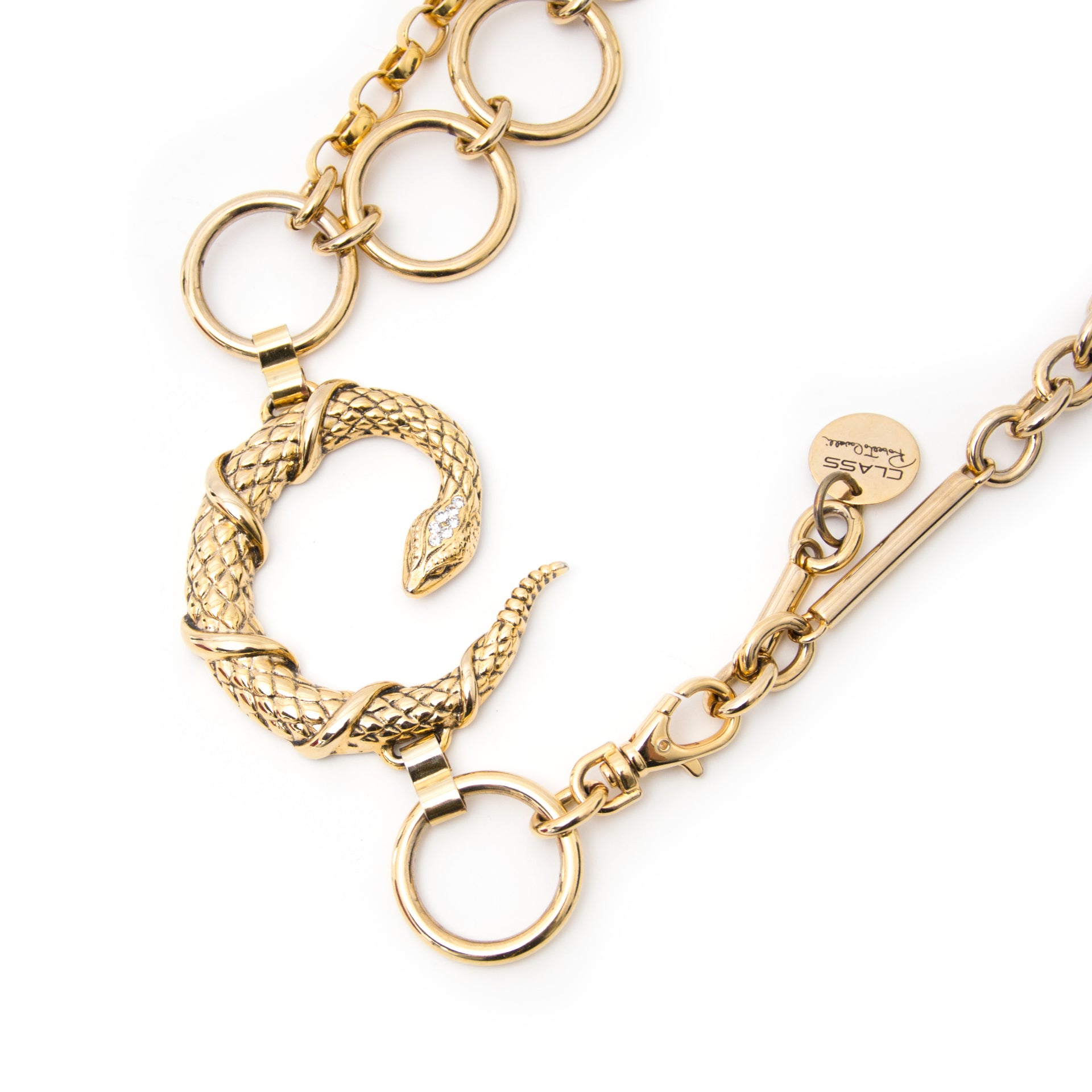 Looking for a Roberto Cavalli Gold Snake Chain Belt?