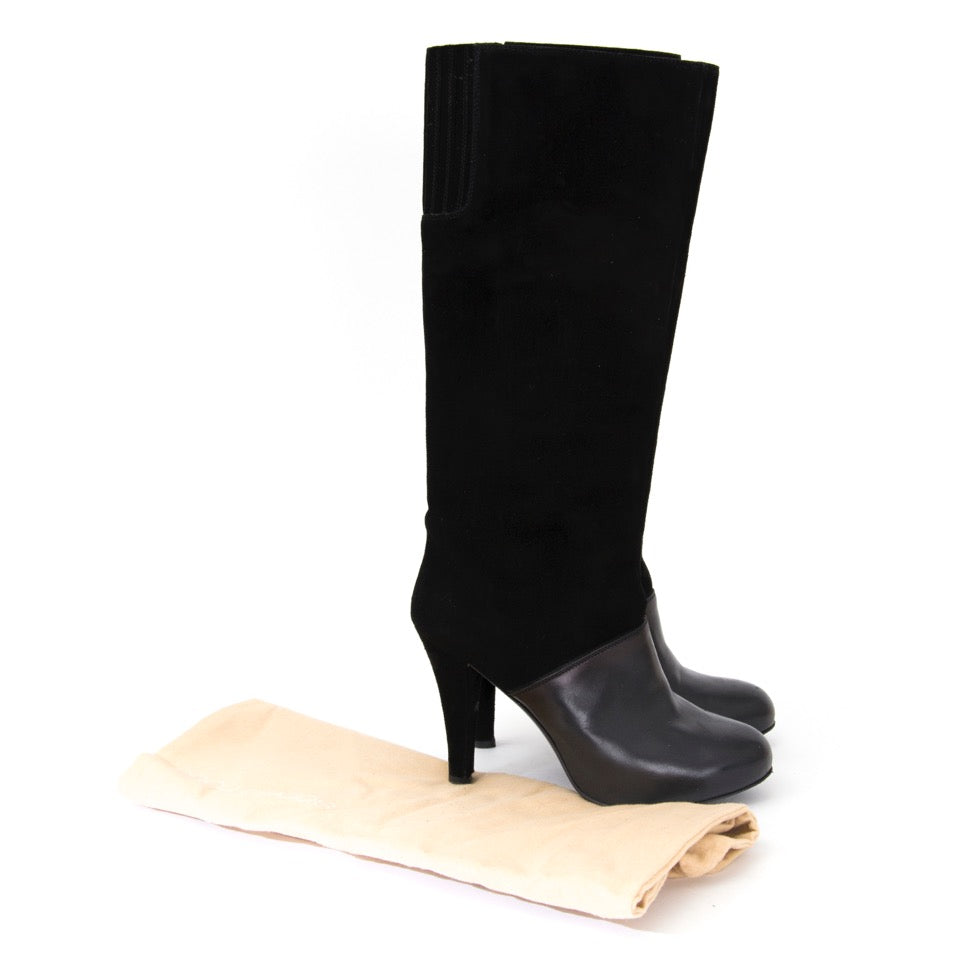 acheter en ligne comme neuf Fratelli Rossete Black Suede Tall Boots site en ligne labellov.com