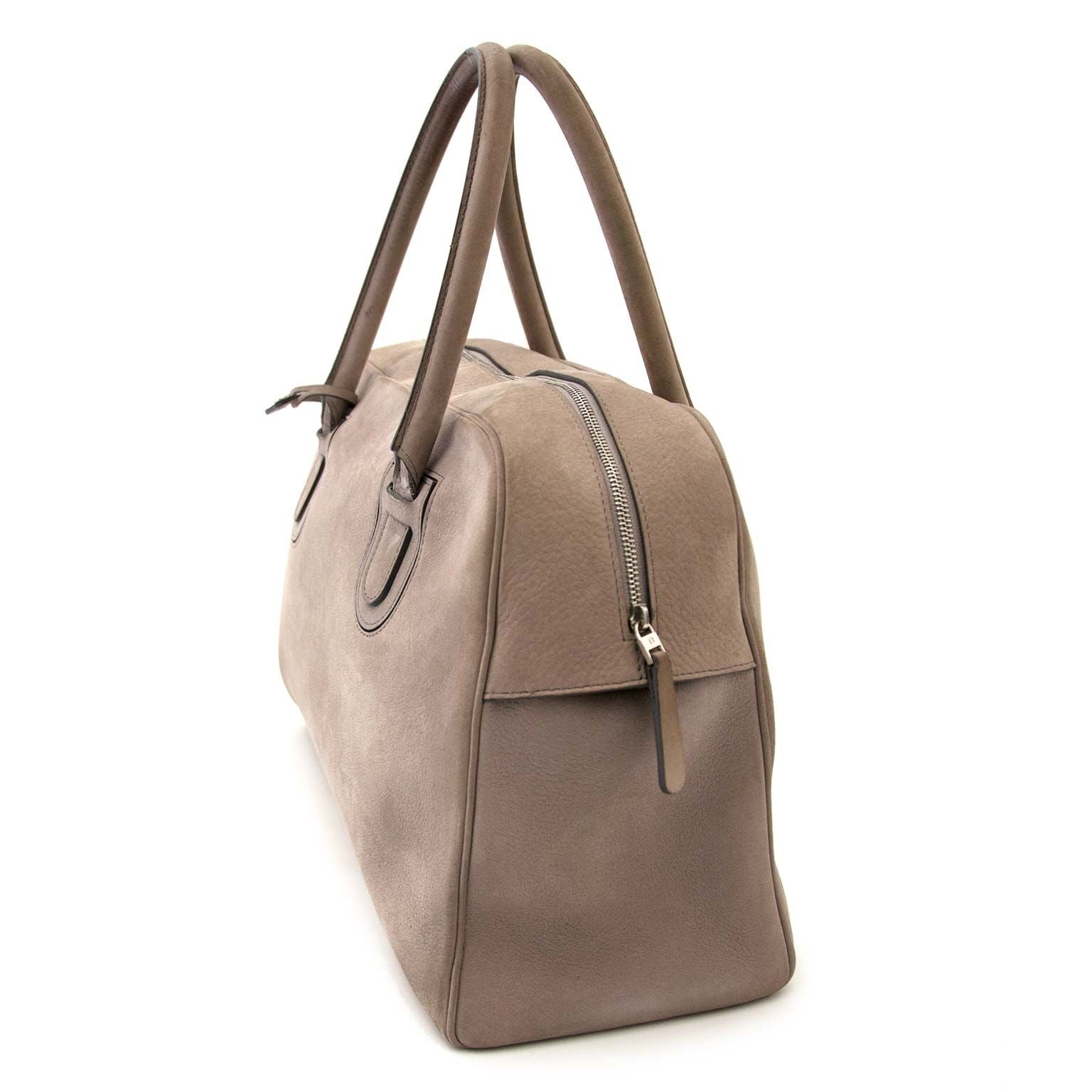 achetez elvaux Taupe Leather Boston Bag et payez secure