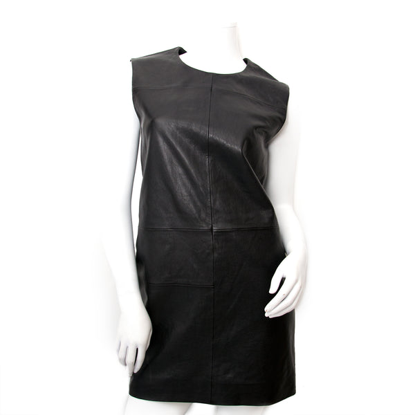 Saint Laurent Mondrian Leather Shift Dress – Labellov