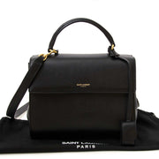 acheter en ligne seconde main Saint Laurent Black Calfskin Moujik Top Handle Bag