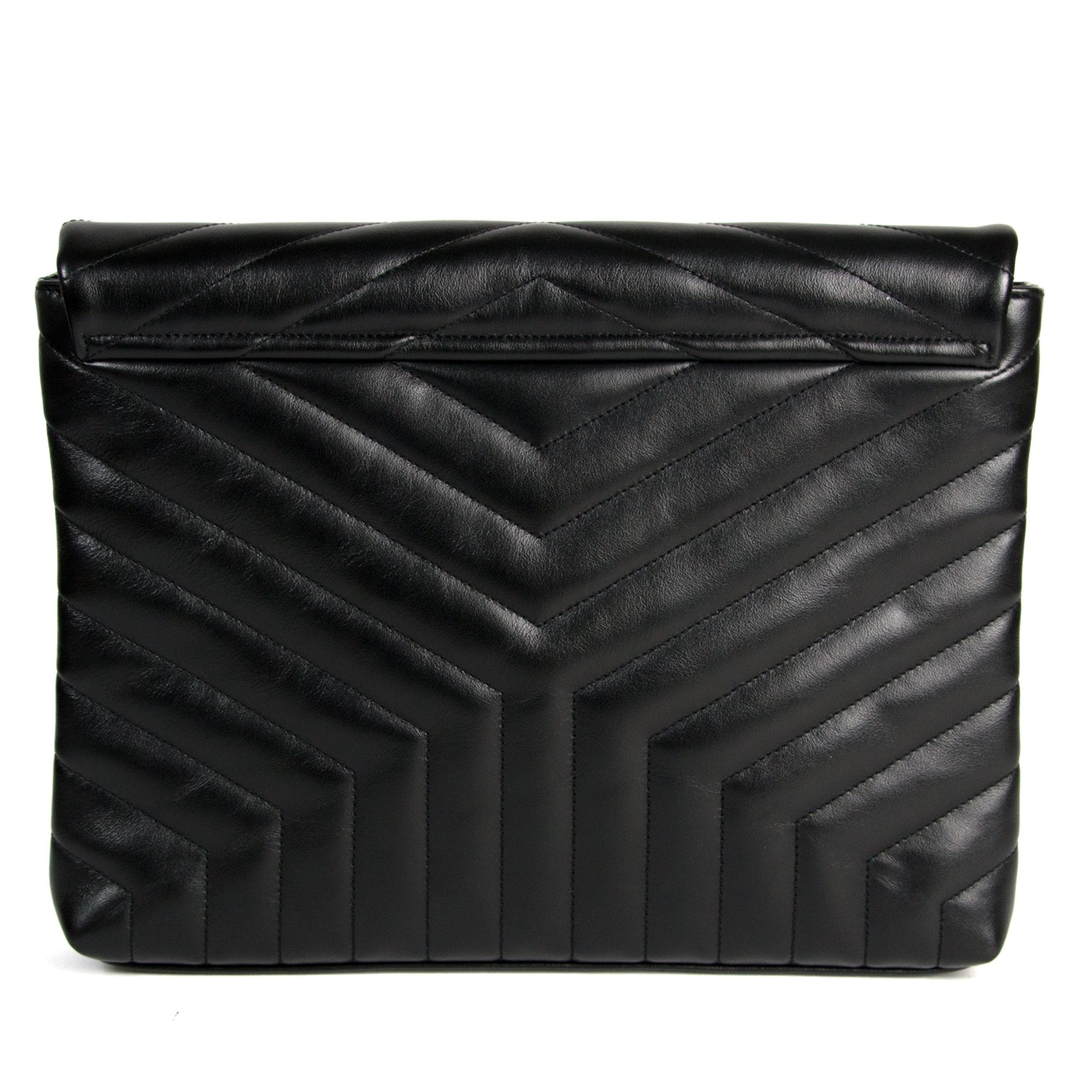 Saint Laurent Black Matelassé Loulou Document Holder