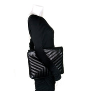 Saint Laurent Black Matelassé Loulou Document Holder for sale online at Labellov