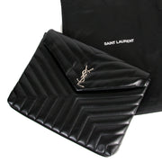 Saint Laurent Black Matelassé Loulou Document Holder
