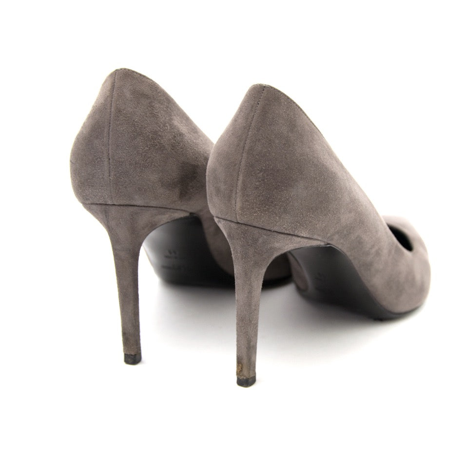 Saint Laurent Grey Suede Heels best price like new