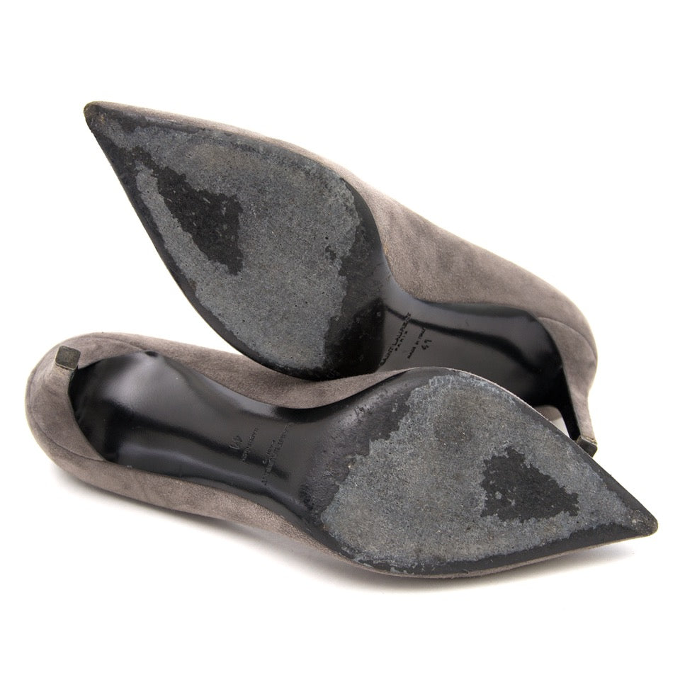 shop safe online Saint Laurent Grey Suede Heels