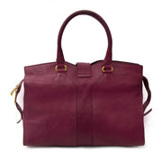 Saint Laurent Cabas Y Purple Leather Tote kopen en verkopen
