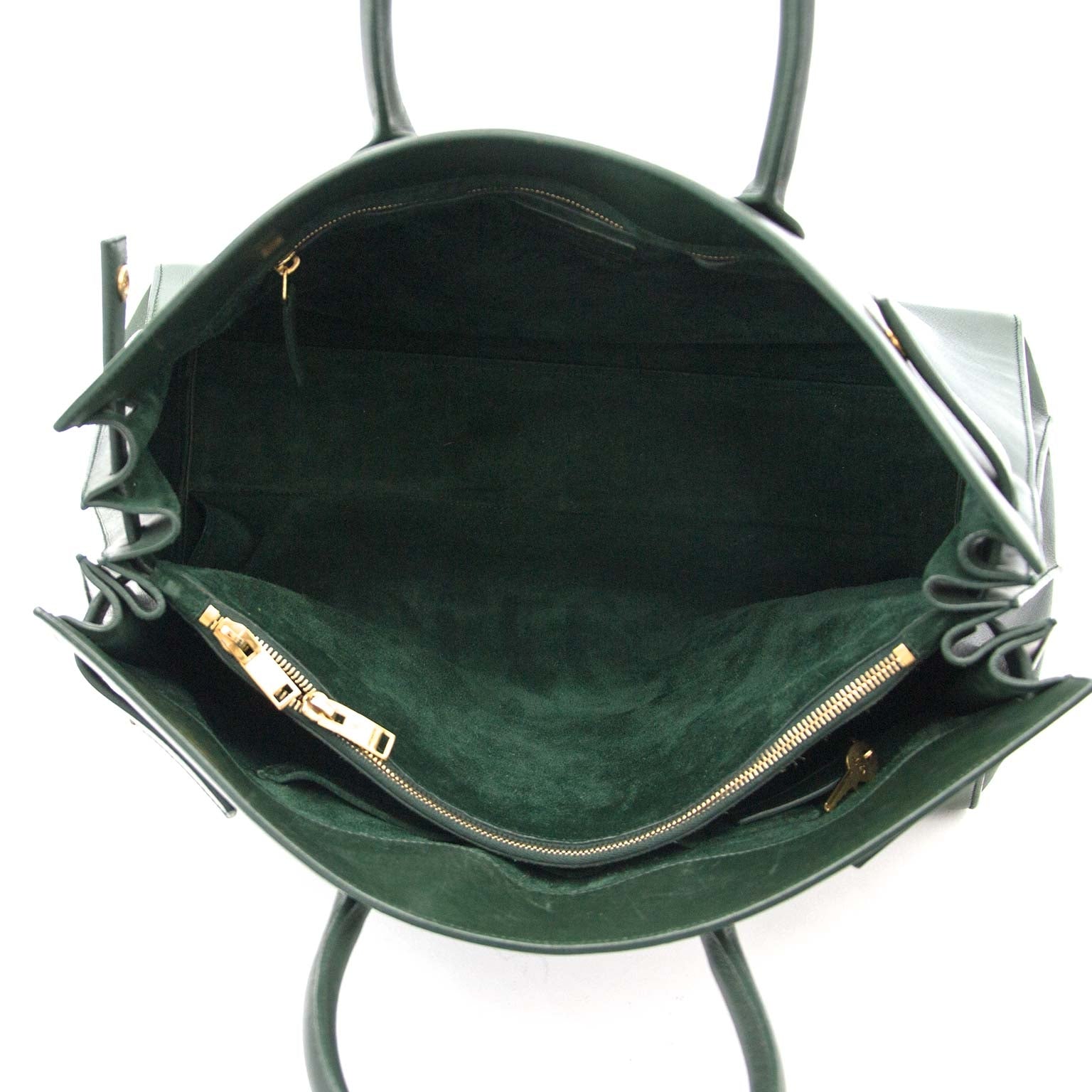 Saint Laurent Dark Green Sac De Jour Bag secondhand