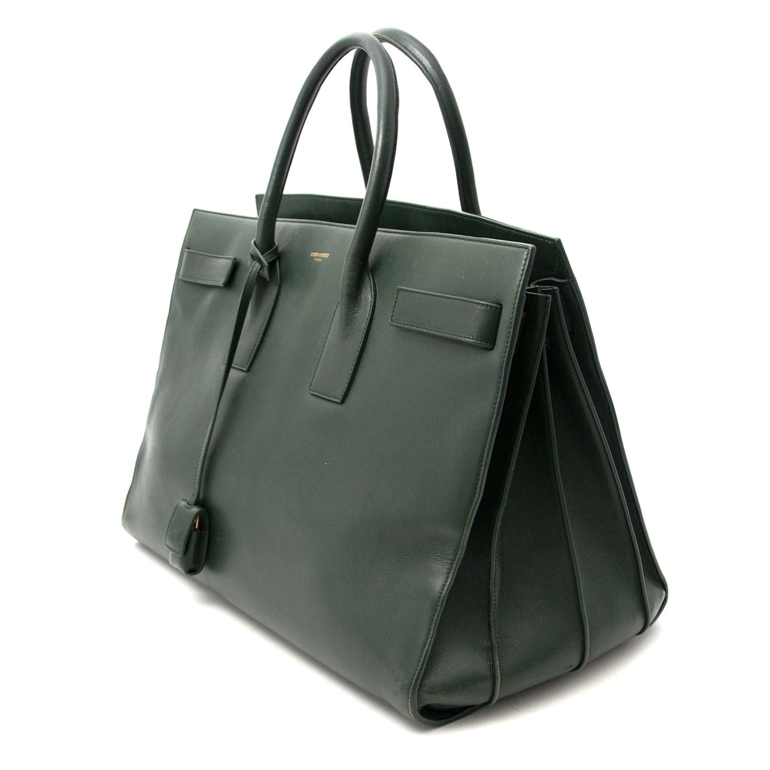 Saint Laurent Dark Green Sac De Jour Bag