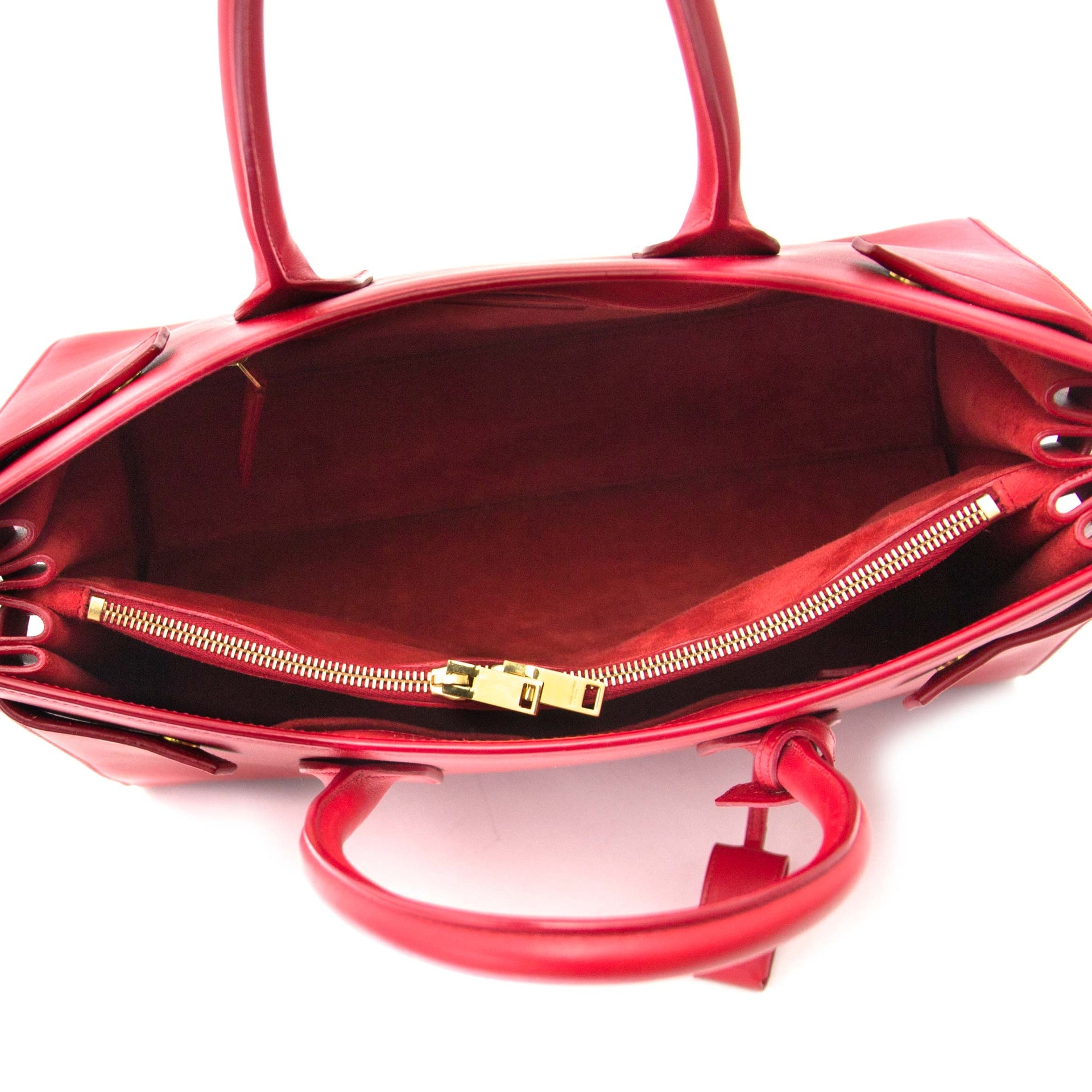 Saint Laurent Red Sac De Jour secondhand worldwide shipping