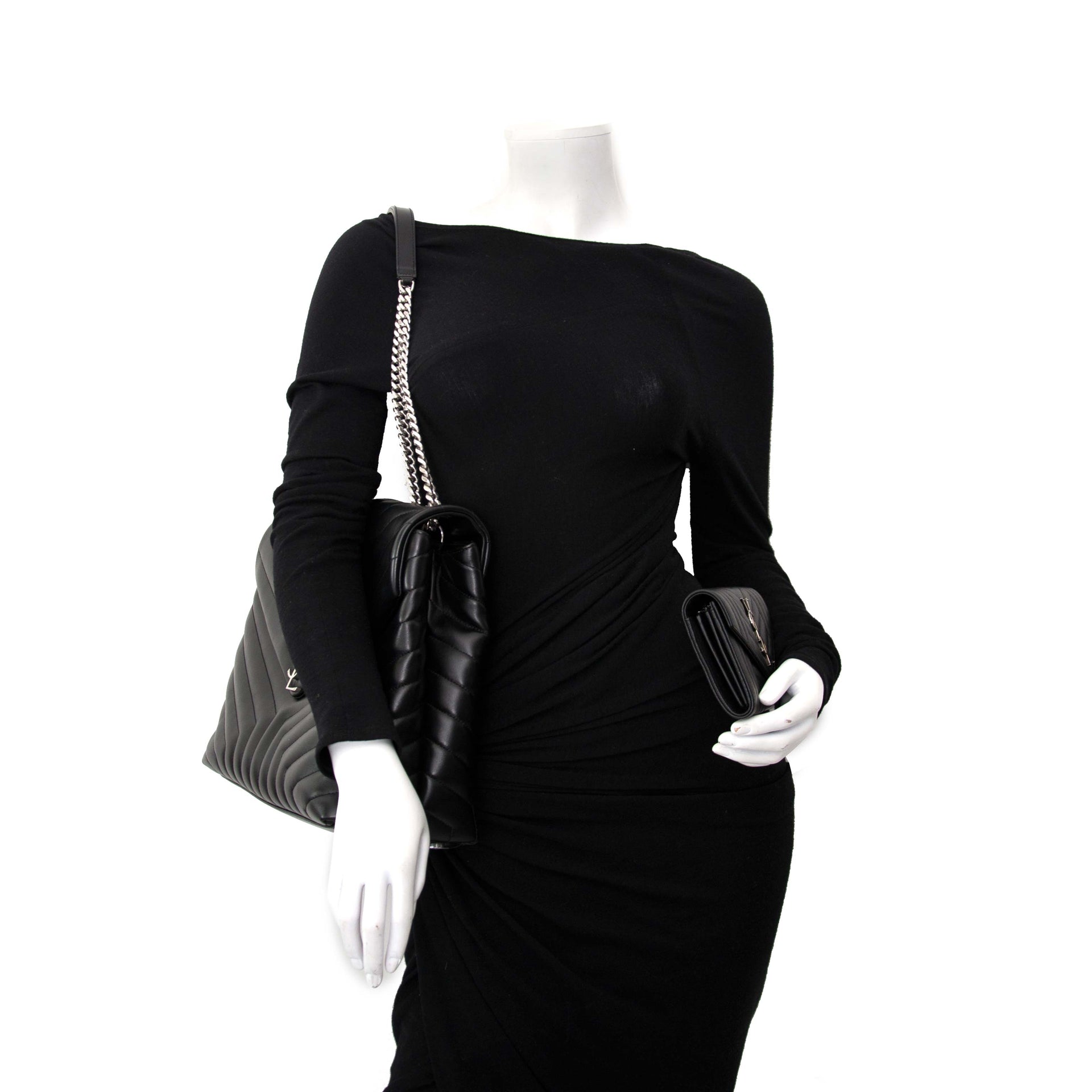 As New Saint Laurent Large LouLou Bag +  Iconic Flap Wallet