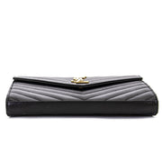 Yves Saint Laurent Black Quilted Wallet On A Chain nu te koop bij labellov vintage webshop belgië