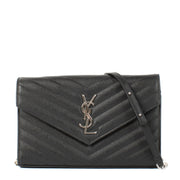 Saint Laurent Black Cassandre Envelope Chain Bag