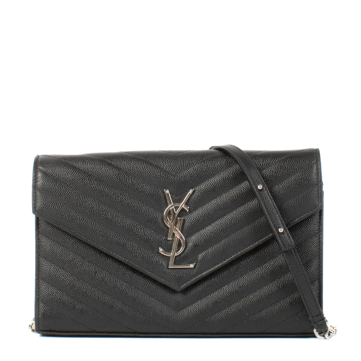 Saint Laurent Black Cassandre Envelope Chain Bag