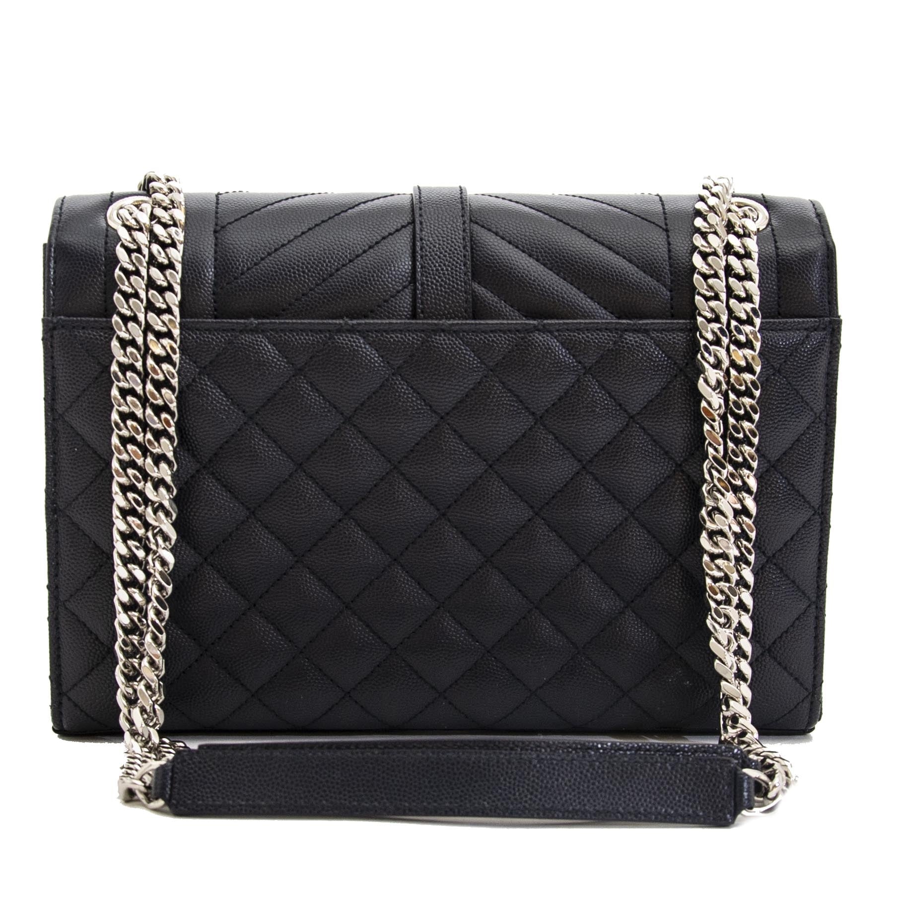 Saint Laurent Blue Grained Medium Envelope Bag te koop