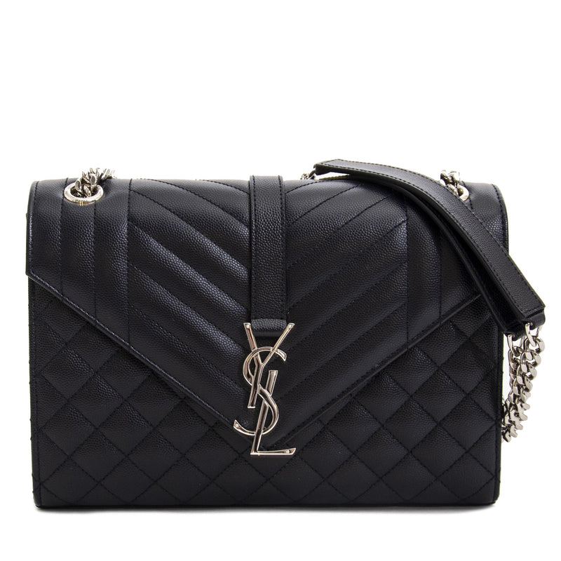 Saint Laurent Blue Grained Medium Envelope Bag kopen aan de beste prijs bij Labellov