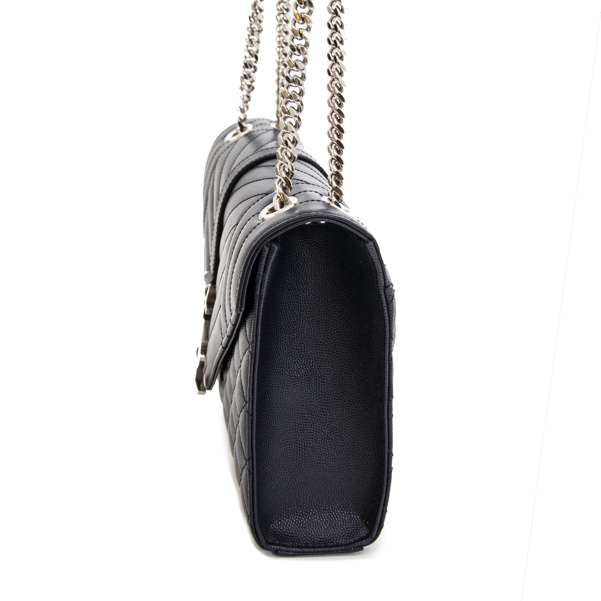 te kop Saint Laurent Blue Grained Medium Envelope Bag