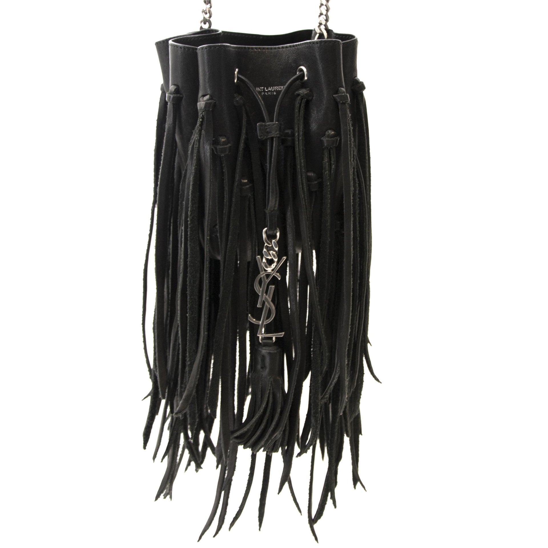 shop safe online secondhand Yves Saint Laurent Black Bucket Bag