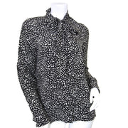 achetez Saint Laurent Silk Black And White Blouse - Size FR 40 chez labellov