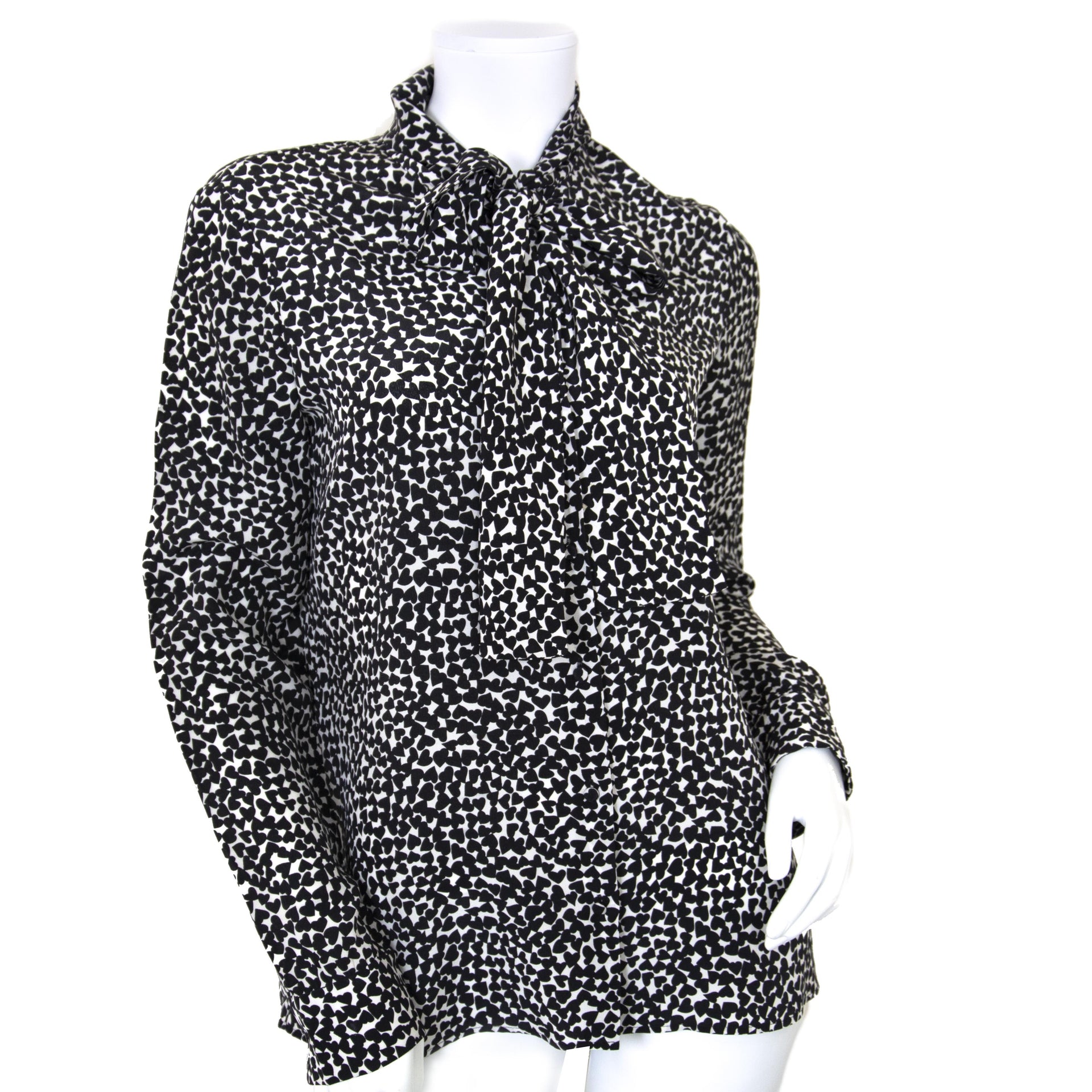 achetez Saint Laurent Silk Black And White Blouse - Size FR 40 chez labellov