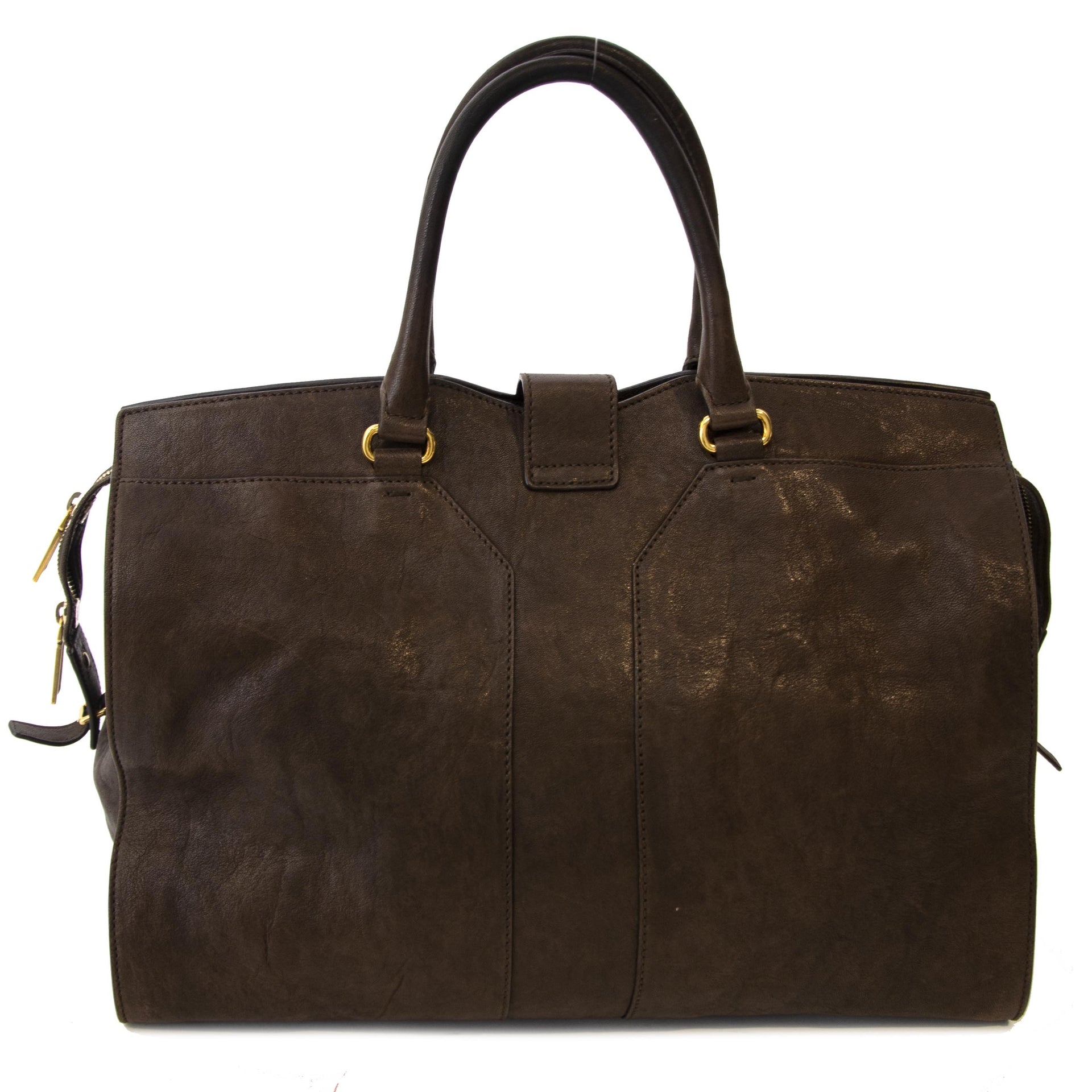 Saint Laurent Brown Cabas Y Tote for sale at Labellov secondhand luxury at Labellov