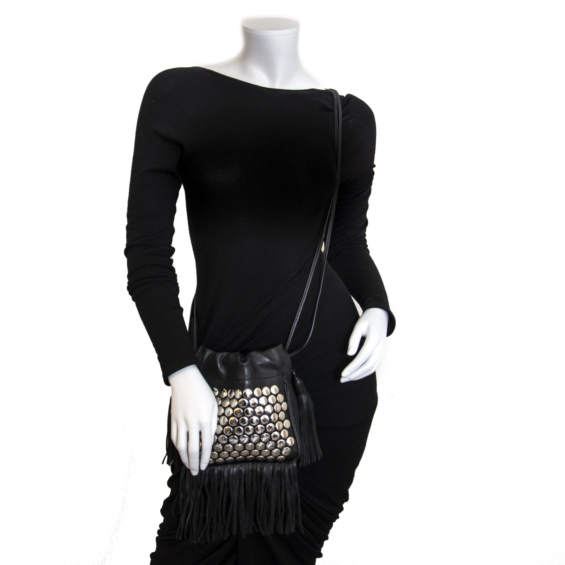 Authentique seconde main Saint Laurent Studded Bucket Bag online shopping LabelLOV