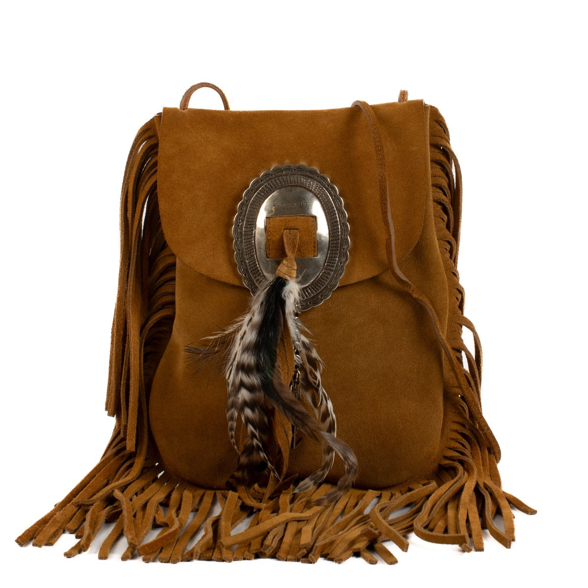 Saint Laurent Camel Suede Anita Crossbody Bag