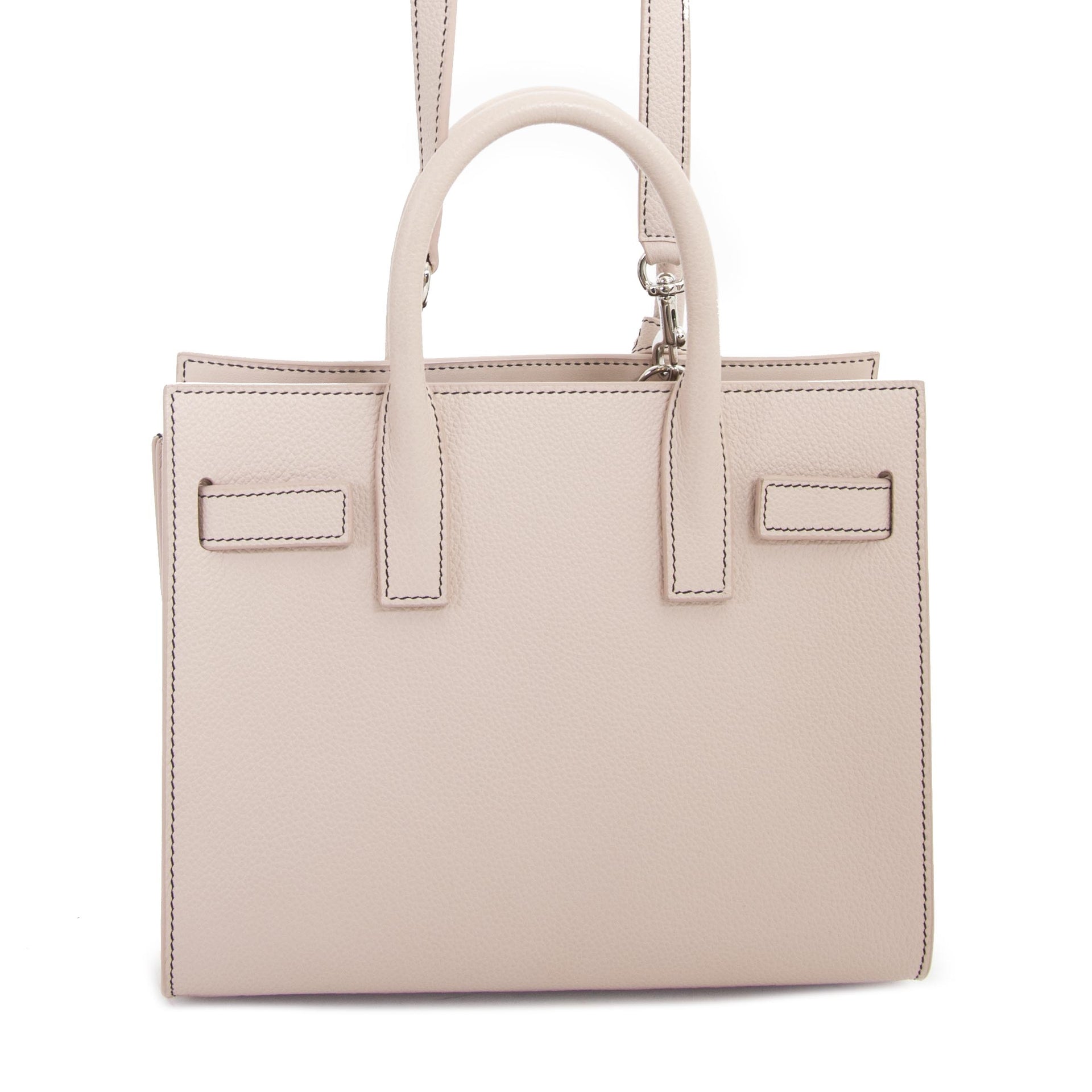 Saint Laurent Dusty Pink Sac De Jour Nano nu te koop bij labellov vintage mode webshop belgië