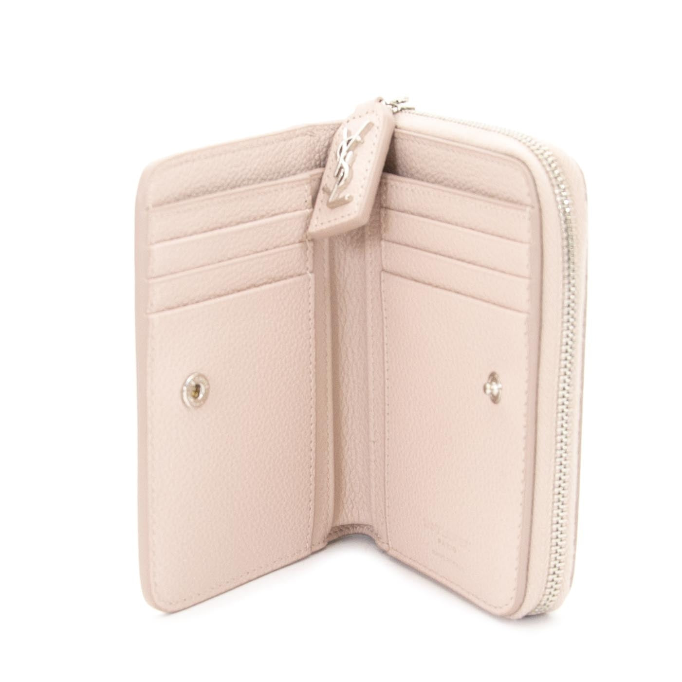 Saint Laurent Rive Gauche Compact Zip Around Wallet now for sale at labellov vintage fashion webshop belgium